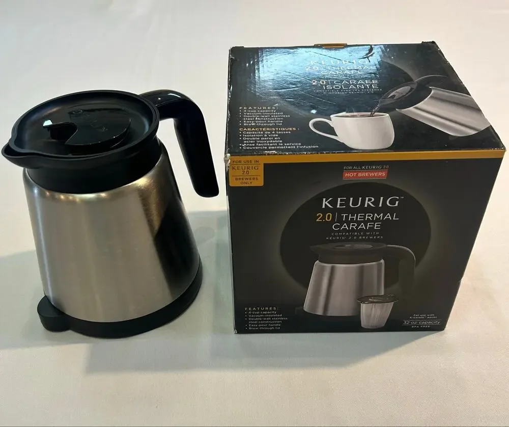 Keurig 2.0 Thermal Stainless Steel Coffee Carafe 32 Oz